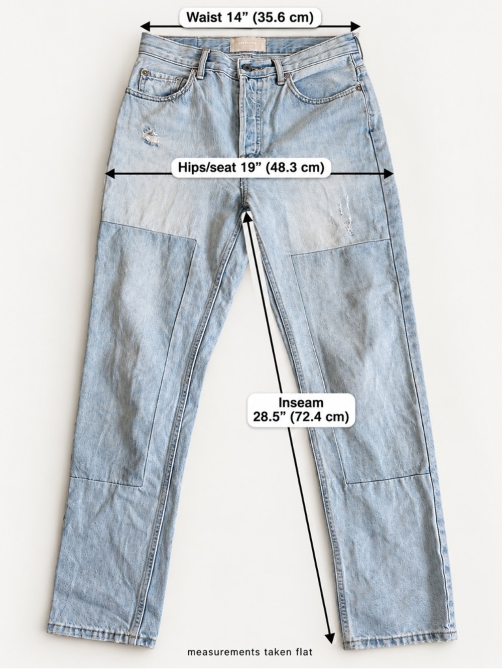 Everlane 90s Cheeky Patchwork Distressed Jean Organic Cotton Size 25 - Picture 3 of 4